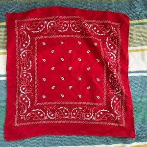 Classic paisley Red and white bandana
